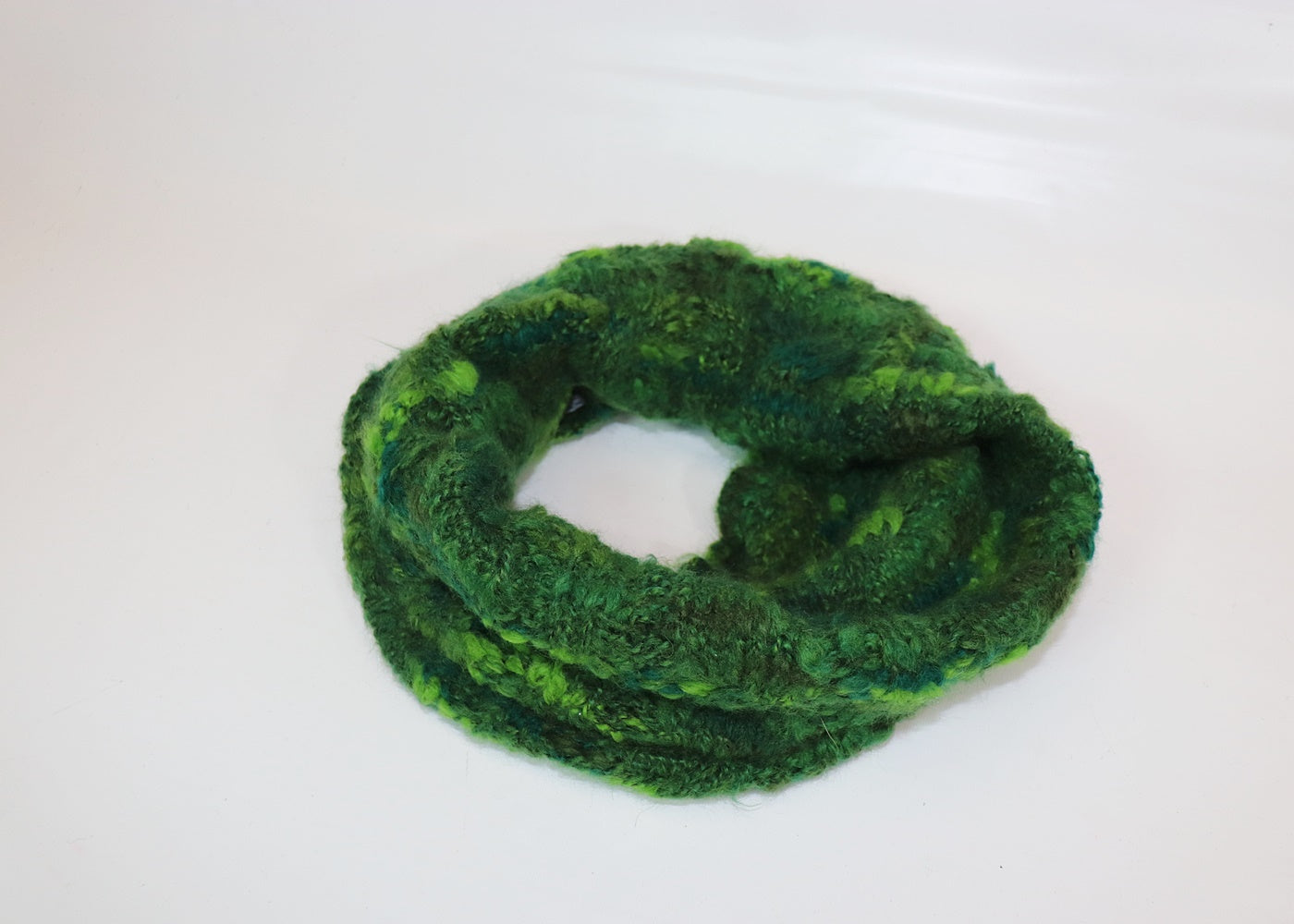 Knitted set green peaked cap
