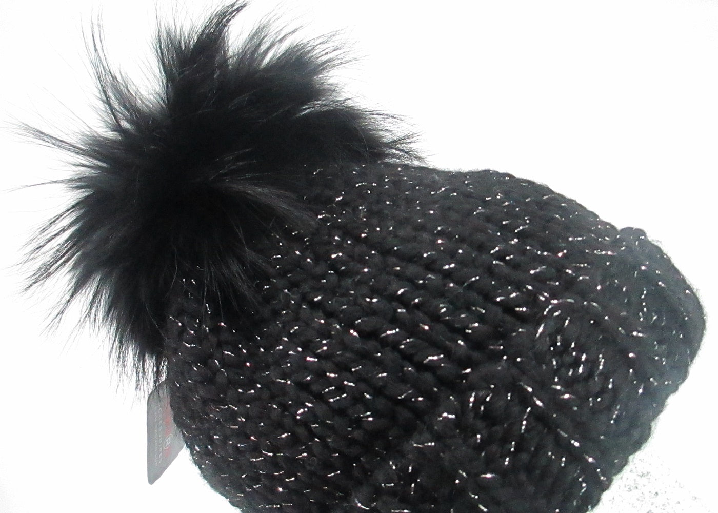 Lurex hat with Finnracoon bobble