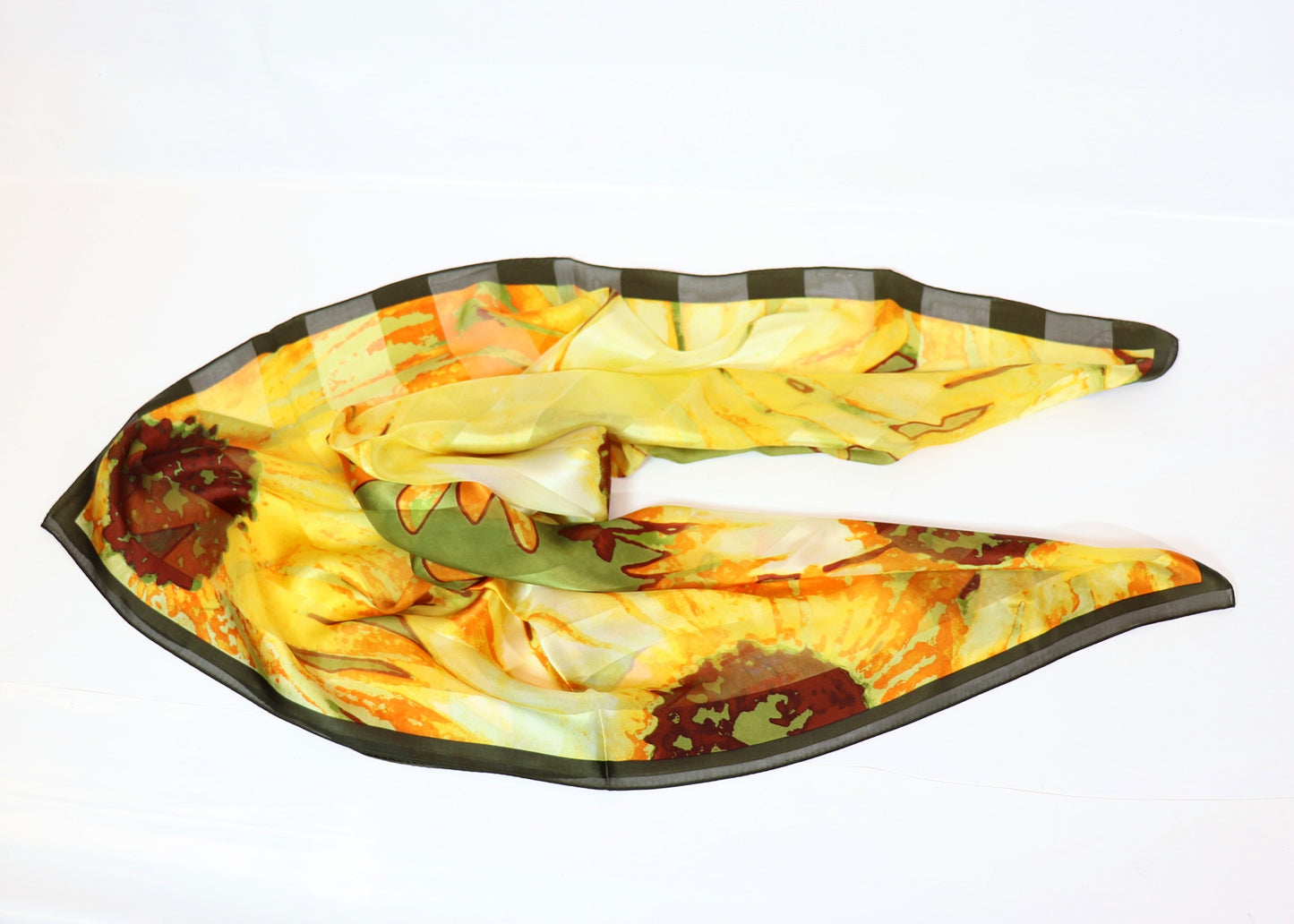 Silk scarf sunflowers