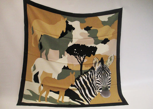 Silk scarf Zebra