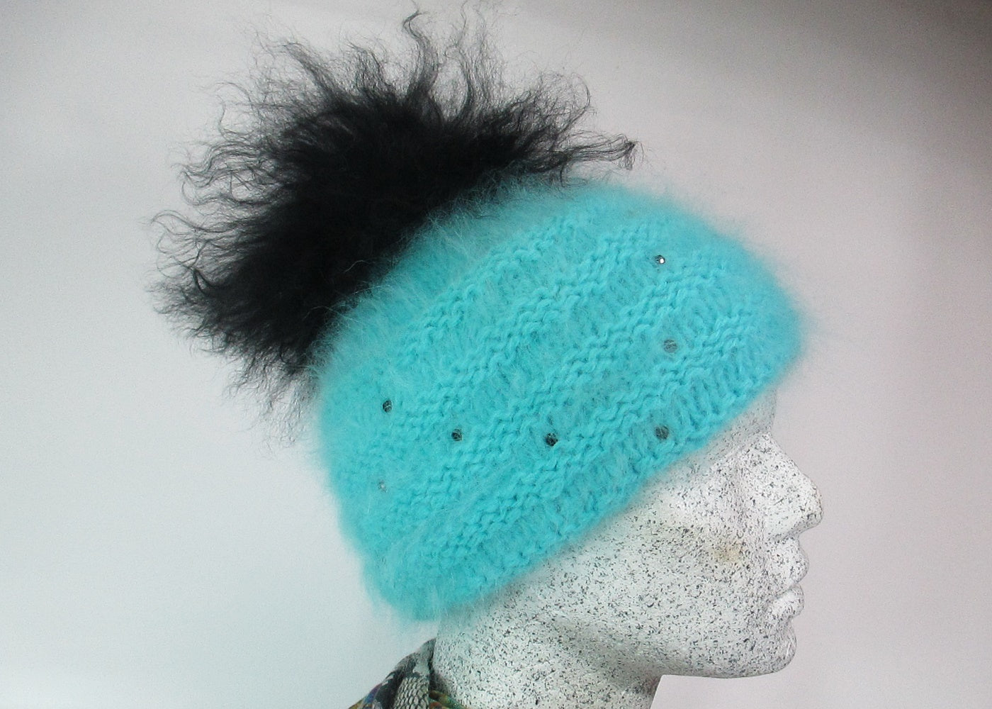 Angora hat turquoise