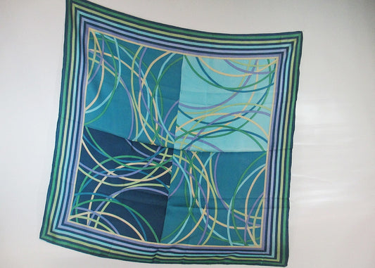Silk scarf stripes and bows