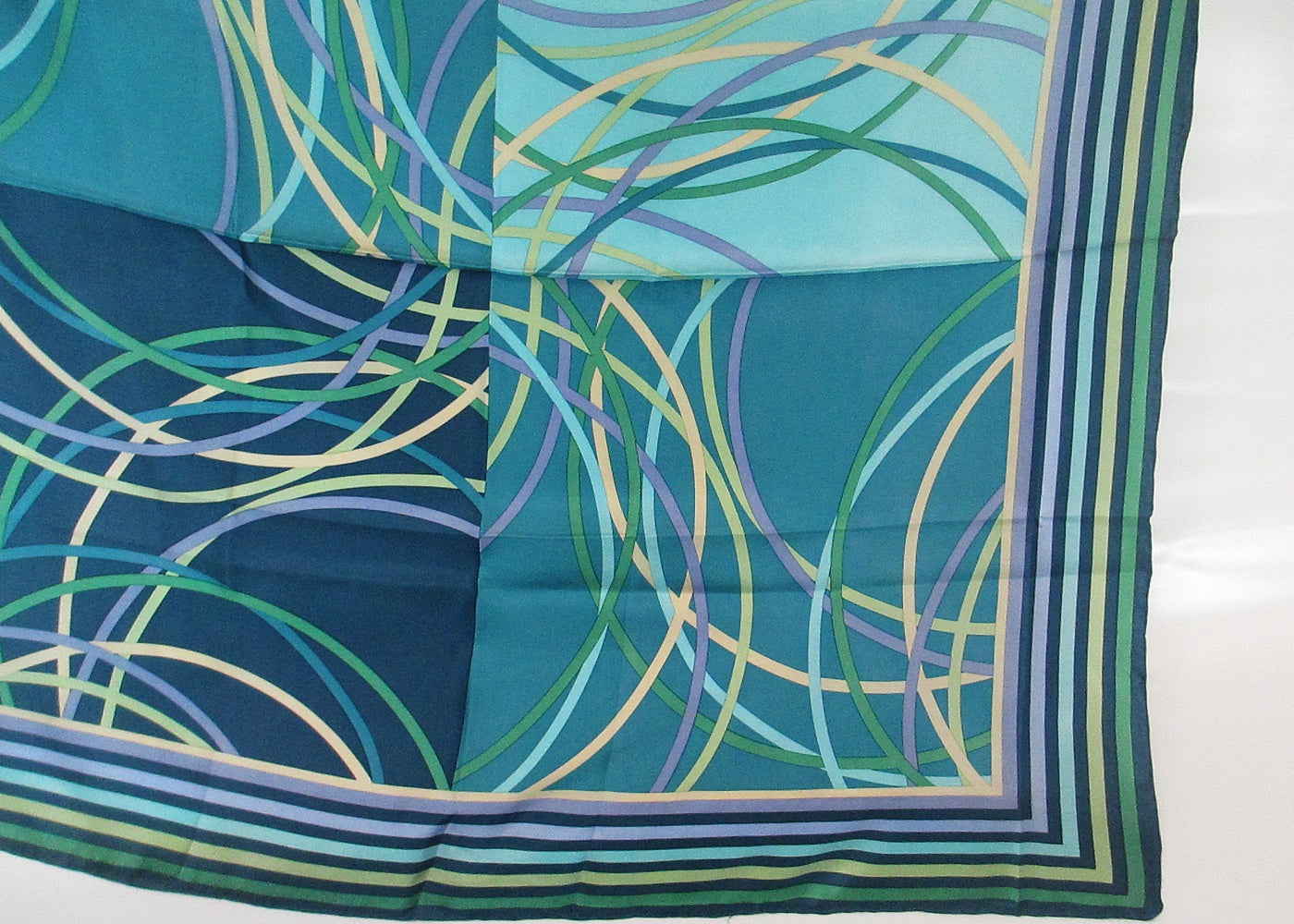 Silk scarf stripes and bows
