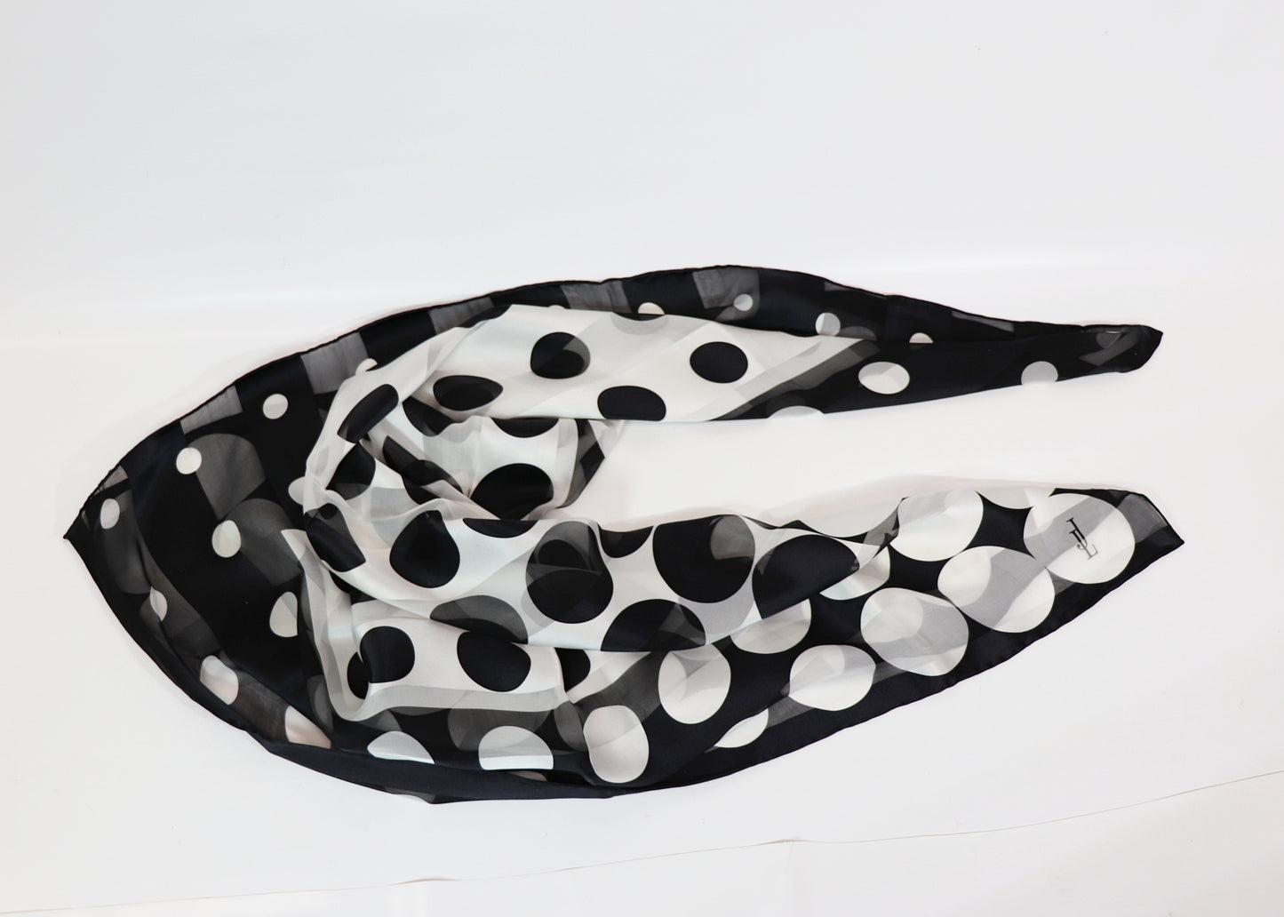 Silk scarf chiffon dots