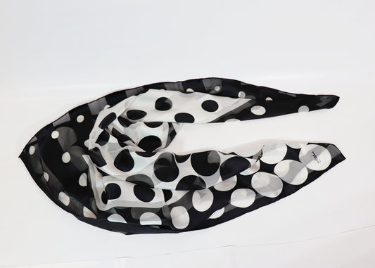 Silk scarf chiffon dots