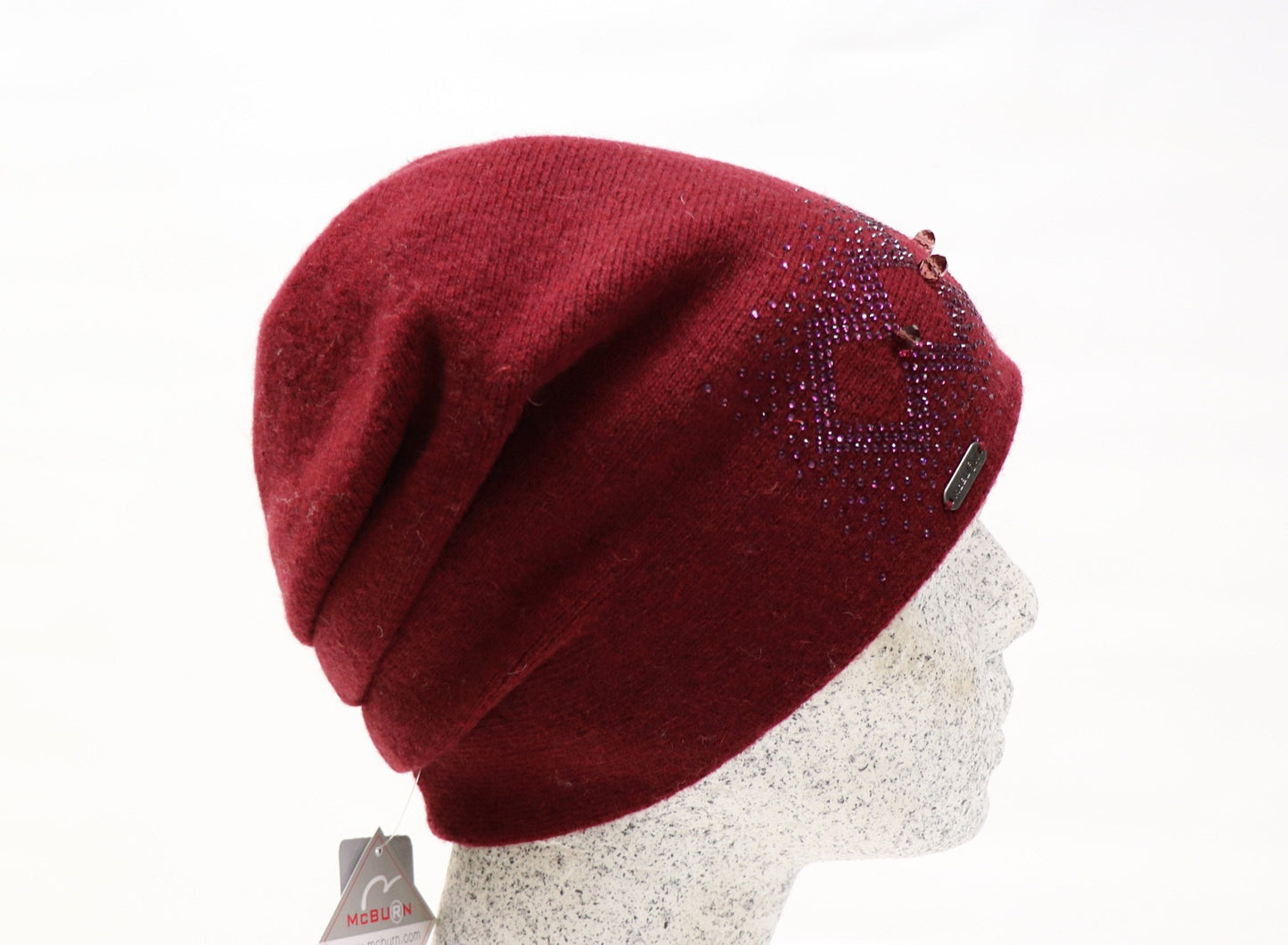 Woll Slouch Strass - Perlenapplikation