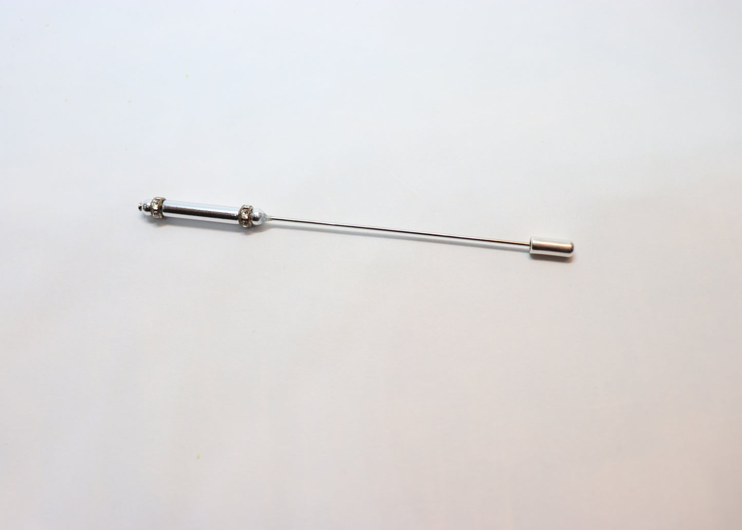 Hutnadel mit Stabperle und Strassrondellen - Hutmanufaktur Hanni-Modelle