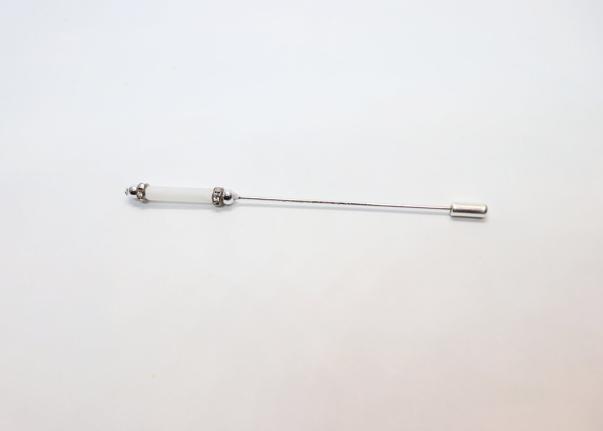 Hutnadel mit Stabperle und Strassrondellen - Hutmanufaktur Hanni-Modelle
