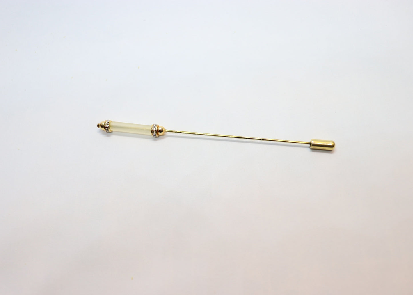 Hutnadel mit Stabperle und Strassrondellen - Hutmanufaktur Hanni-Modelle