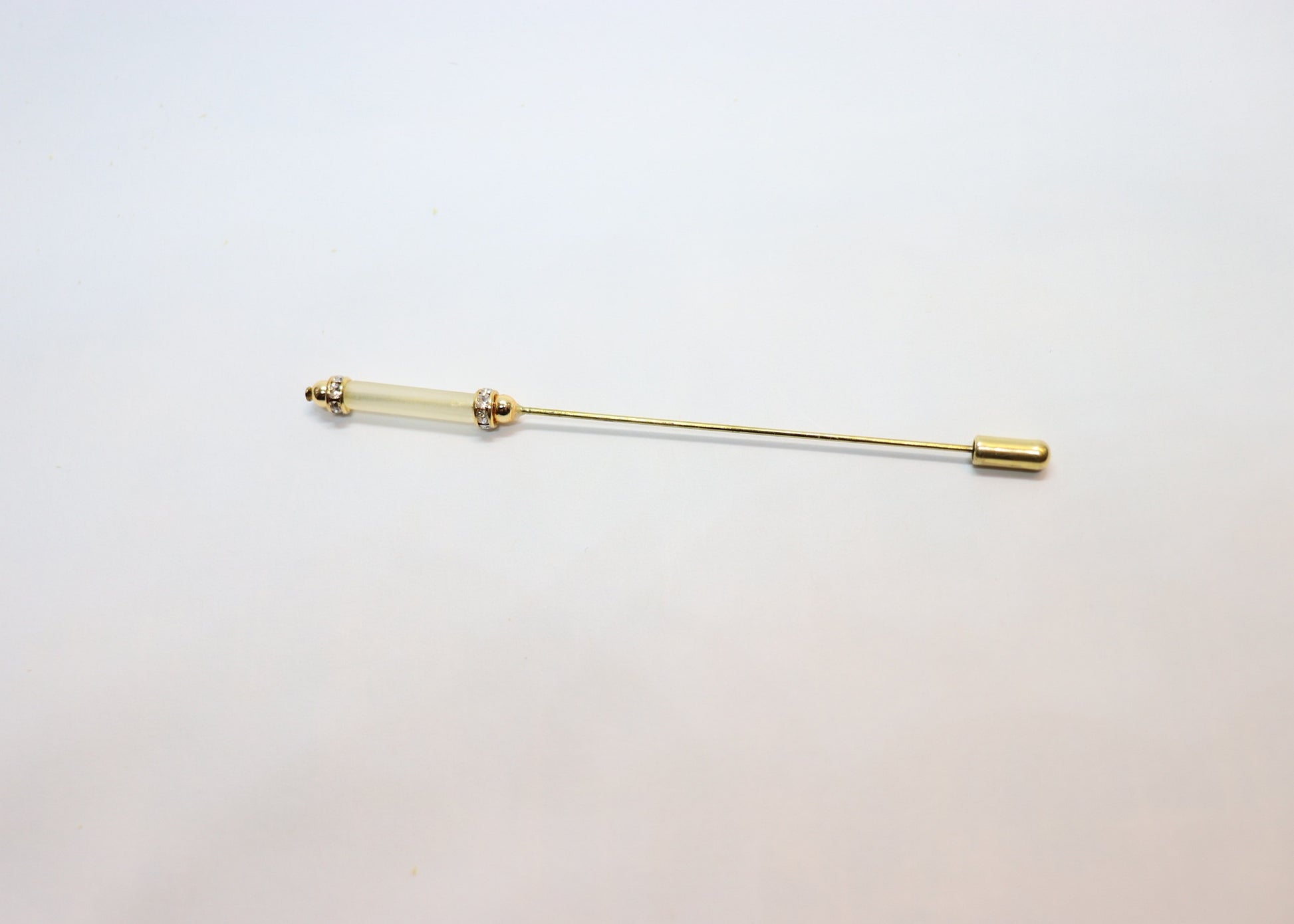 Hutnadel mit Stabperle und Strassrondellen - Hutmanufaktur Hanni-Modelle