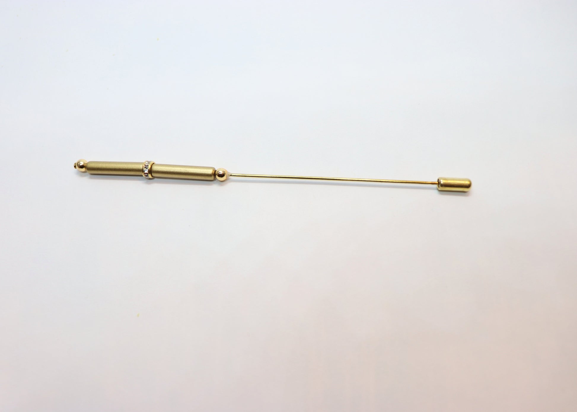 Hutnadel mit 2 Stabperlen und Strassrondellen - Hutmanufaktur Hanni-Modelle