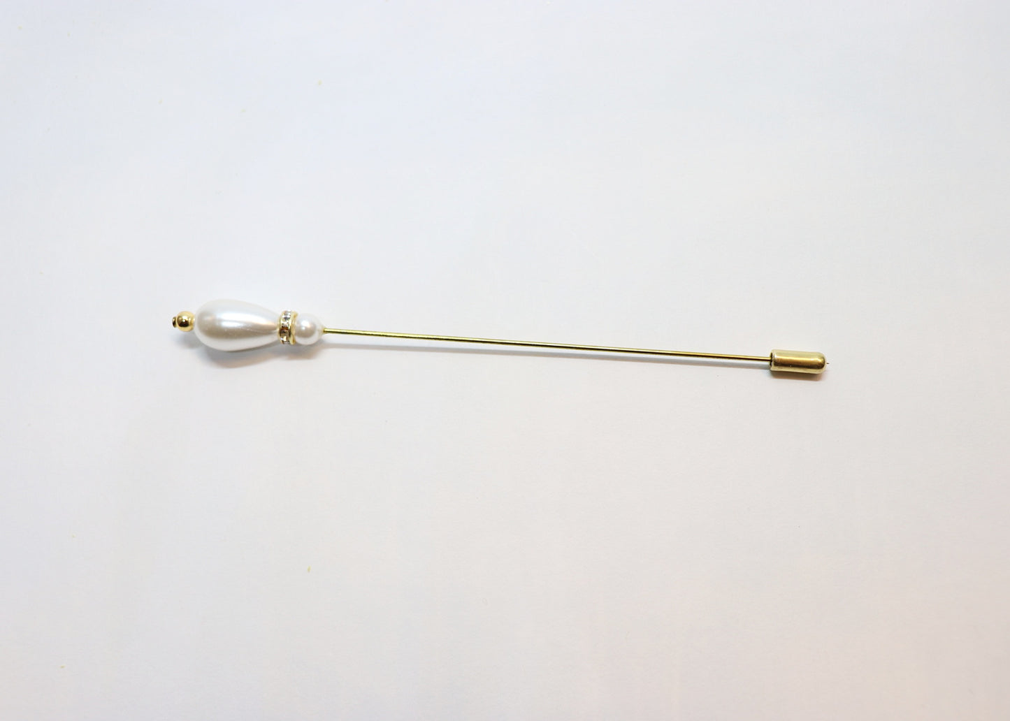 Hutnadel - Tropfenperle mit Strassrodell - Hutmanufaktur Hanni-Modelle
