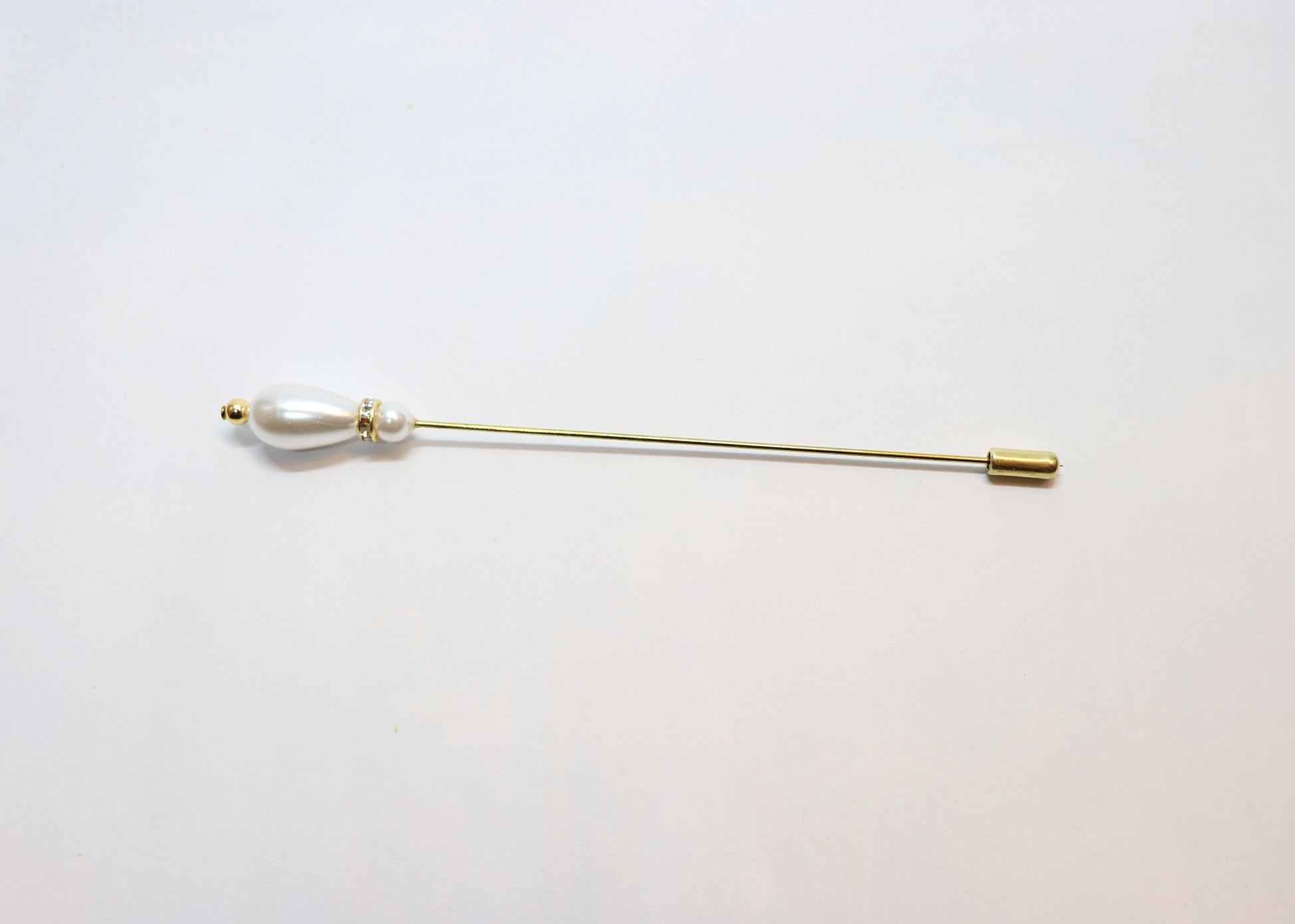 Hutnadel - Tropfenperle mit Strassrodell - Hutmanufaktur Hanni-Modelle