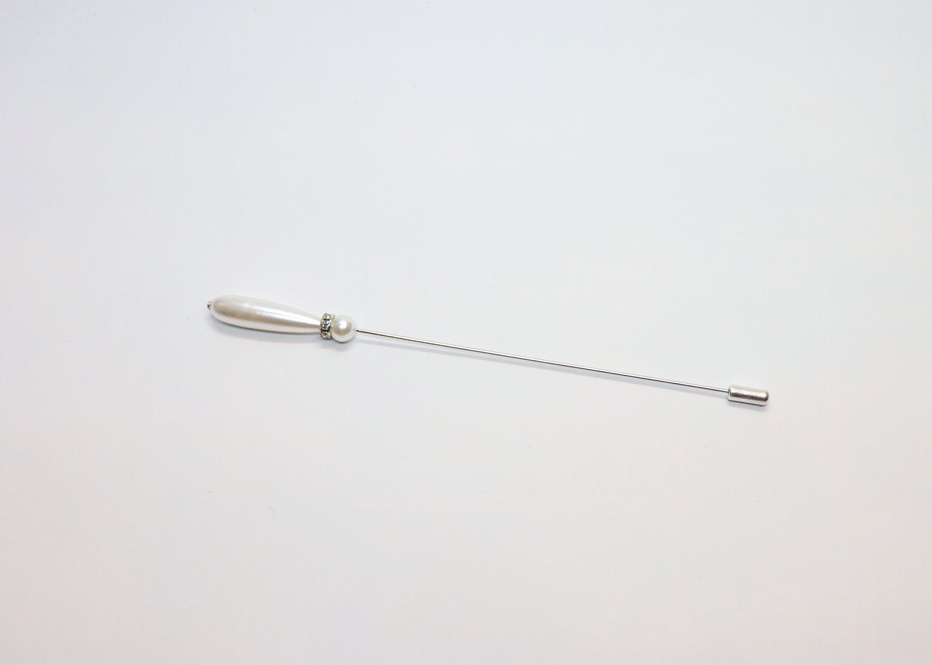Hutnadel - lange Perle mit Strass - Hutmanufaktur Hanni-Modelle