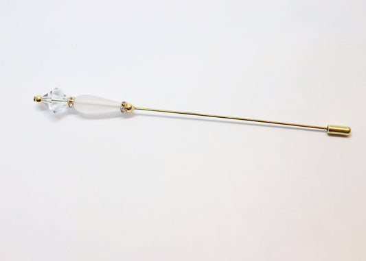 Hutnadel - Rautenkristall mit milchiger Tropfenperle - Hutmanufaktur Hanni-Modelle