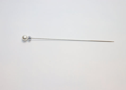 Hutnadel 15 cm mit Perle und Kristall - Hutmanufaktur Hanni-Modelle