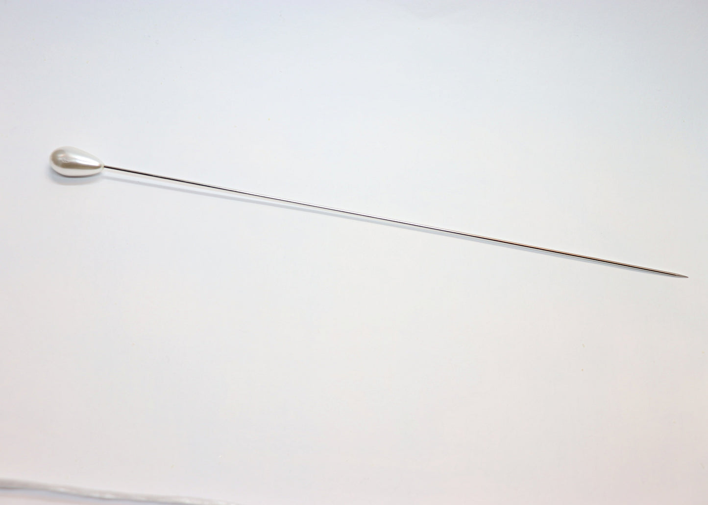 Hutnadel 30 cm mit großer Tropfenperle - Hutmanufaktur Hanni-Modelle