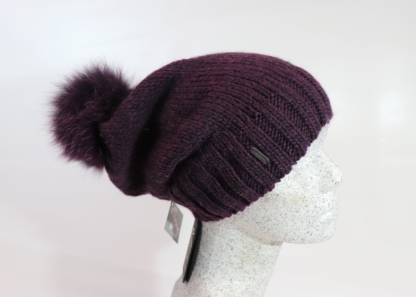 Alpaca - Woll - Slouch mit Fuchsbommel - Hutmanufaktur Hanni-Modelle