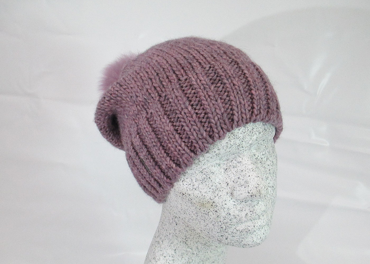 Alpaca - Woll - Slouch mit Fuchsbommel - Hutmanufaktur Hanni-Modelle