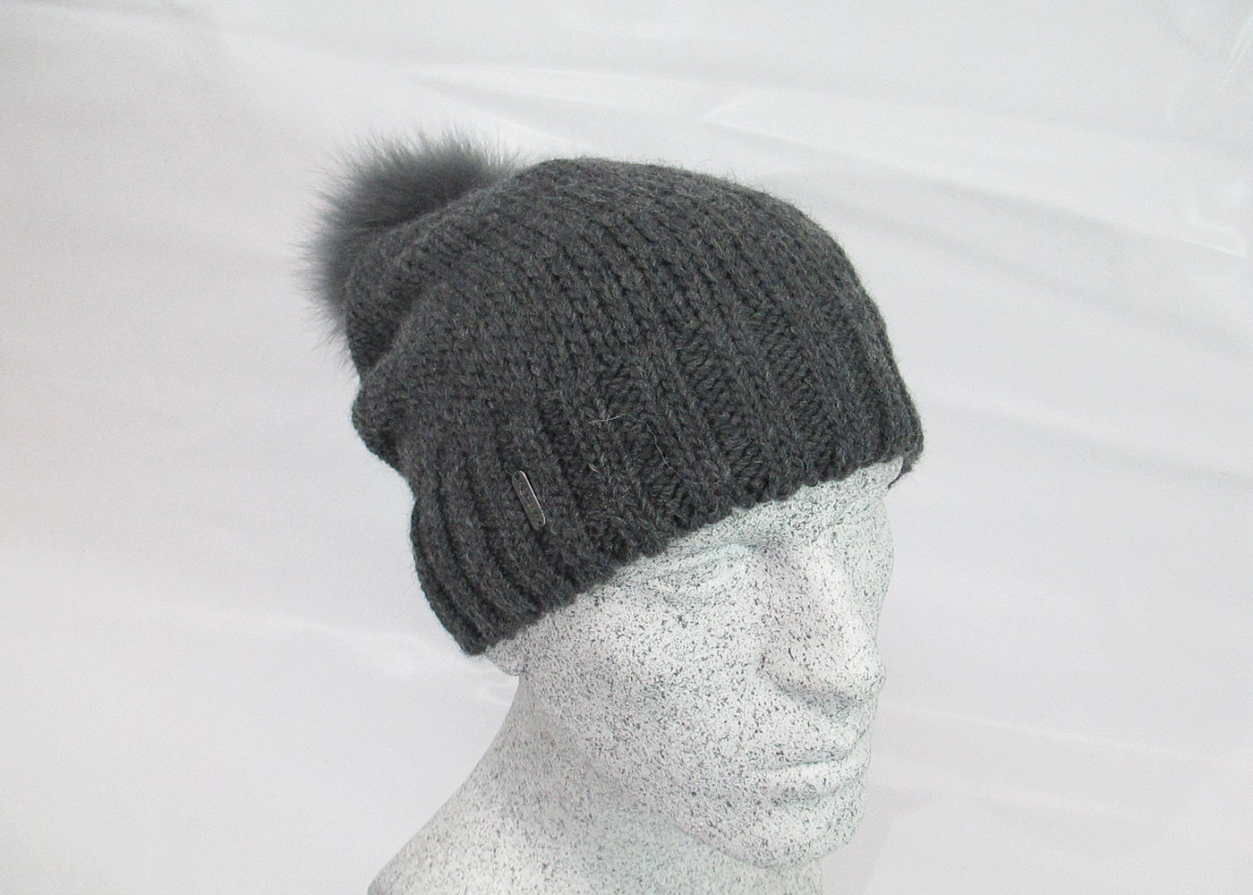 Alpaca - Woll - Slouch mit Fuchsbommel - Hutmanufaktur Hanni-Modelle