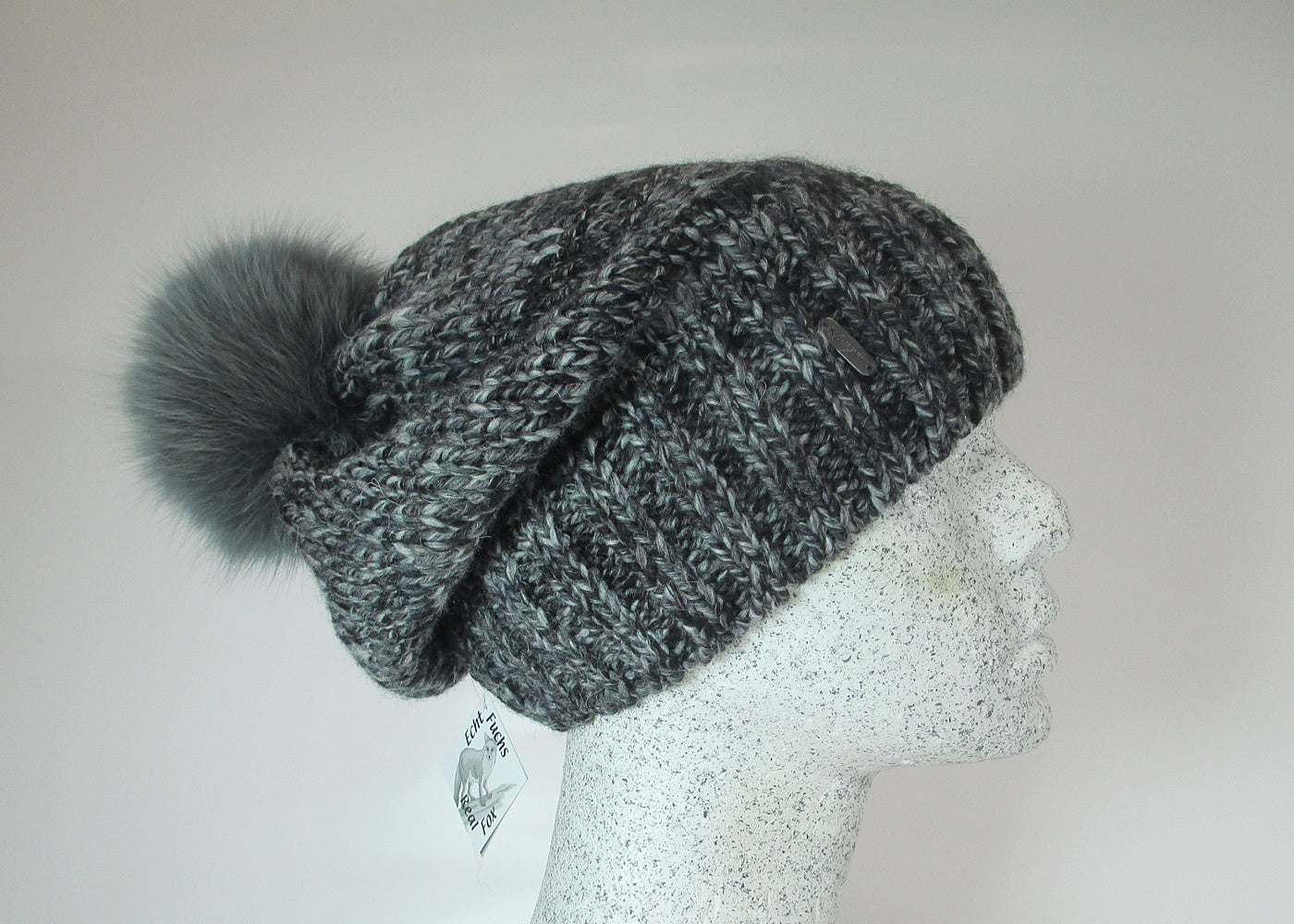Grinta Slouch mit Fuchsbommel - Hutmanufaktur Hanni-Modelle
