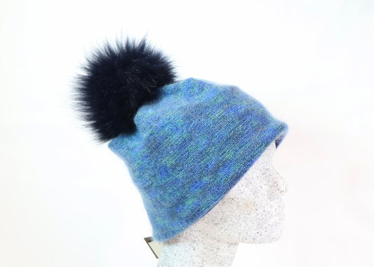 Mohair Beanie türkis - Hutmanufaktur Hanni-Modelle
