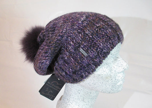 Grinta Slouch mit Fuchsbommel - Hutmanufaktur Hanni-Modelle