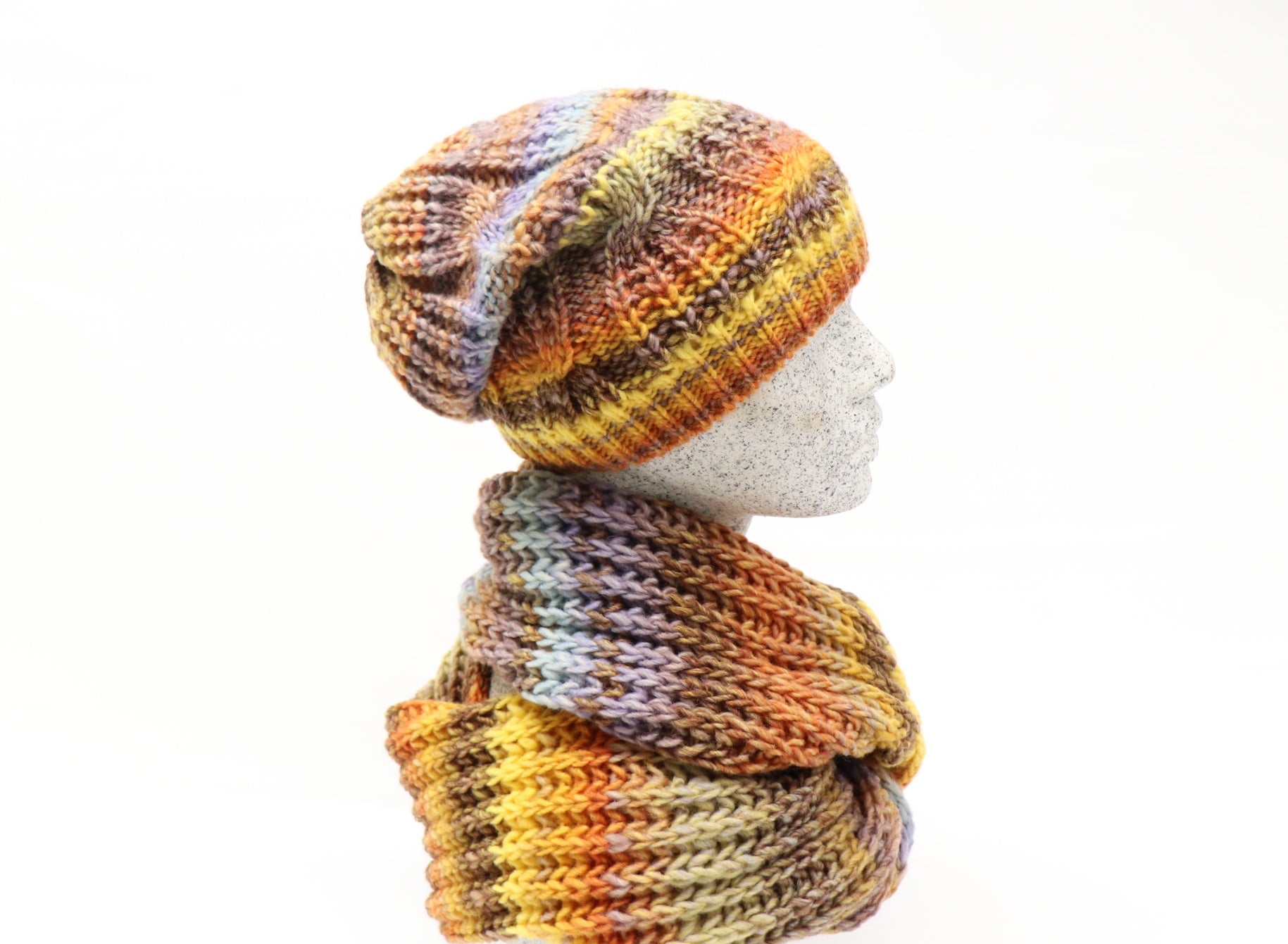Strickset Slouch mit Loop - Hutmanufaktur Hanni-Modelle