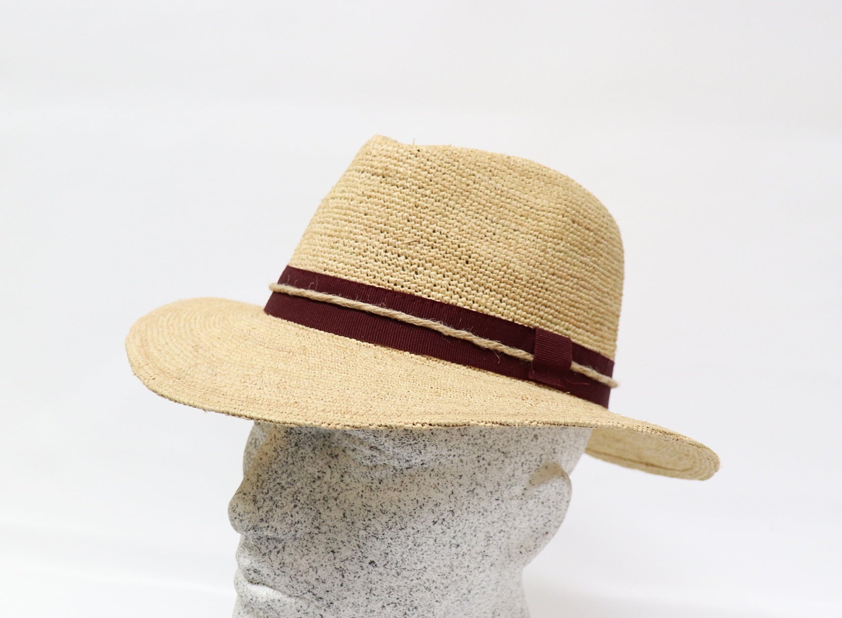 Straw hat - natural braided straw hat with wide band – Hutmanufaktur  Hanni-Modelle