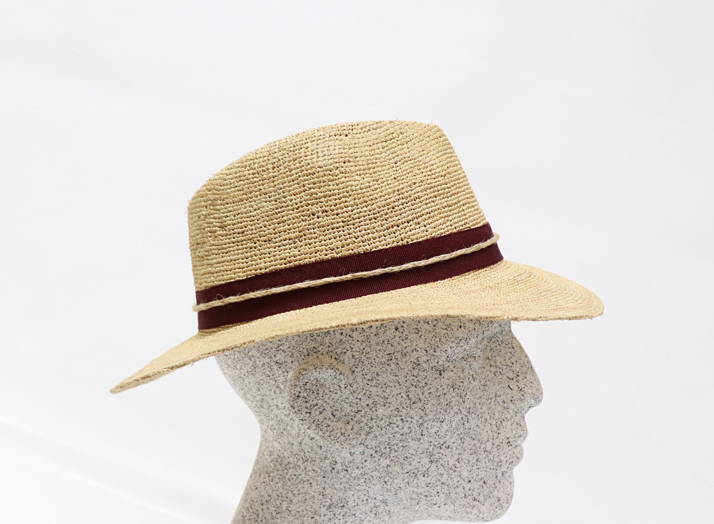 Men's straw hat - crochet raffia