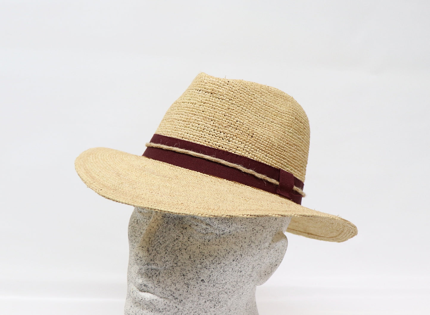 Men's straw hat - crochet raffia