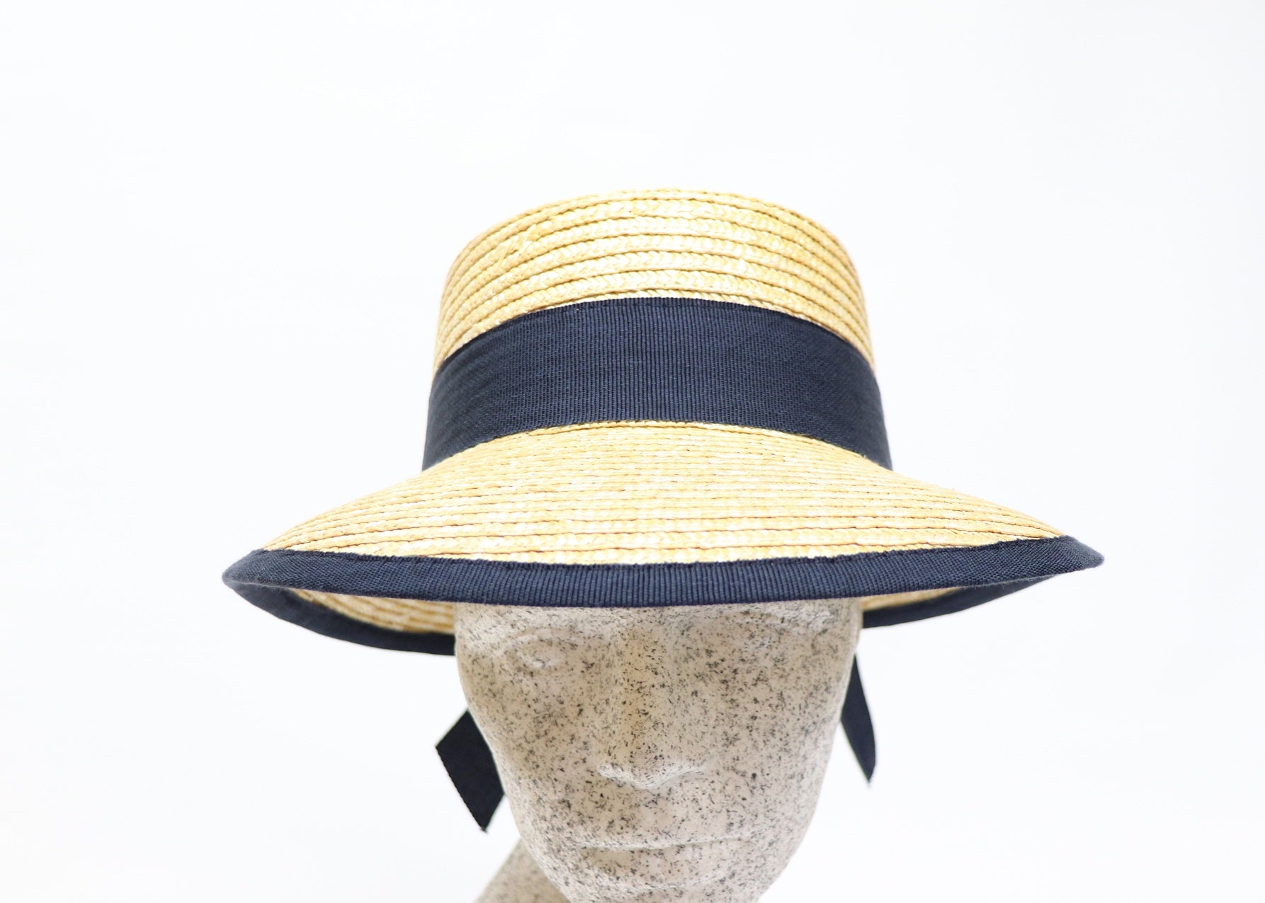 Straw hat - natural braided straw hat with wide band – Hutmanufaktur  Hanni-Modelle