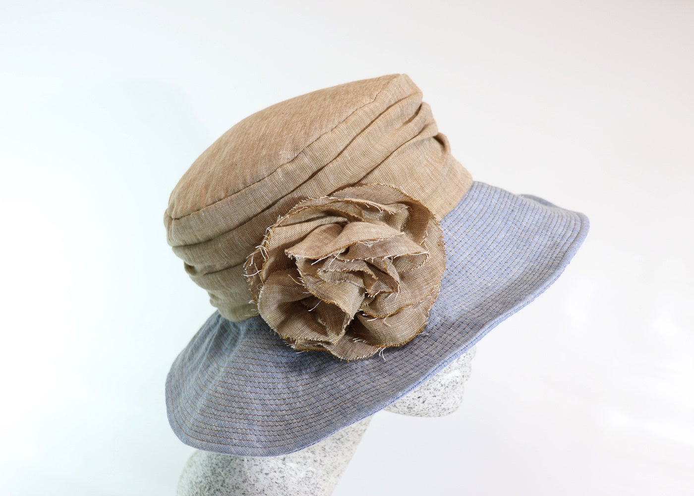 Linen hat crinkled look