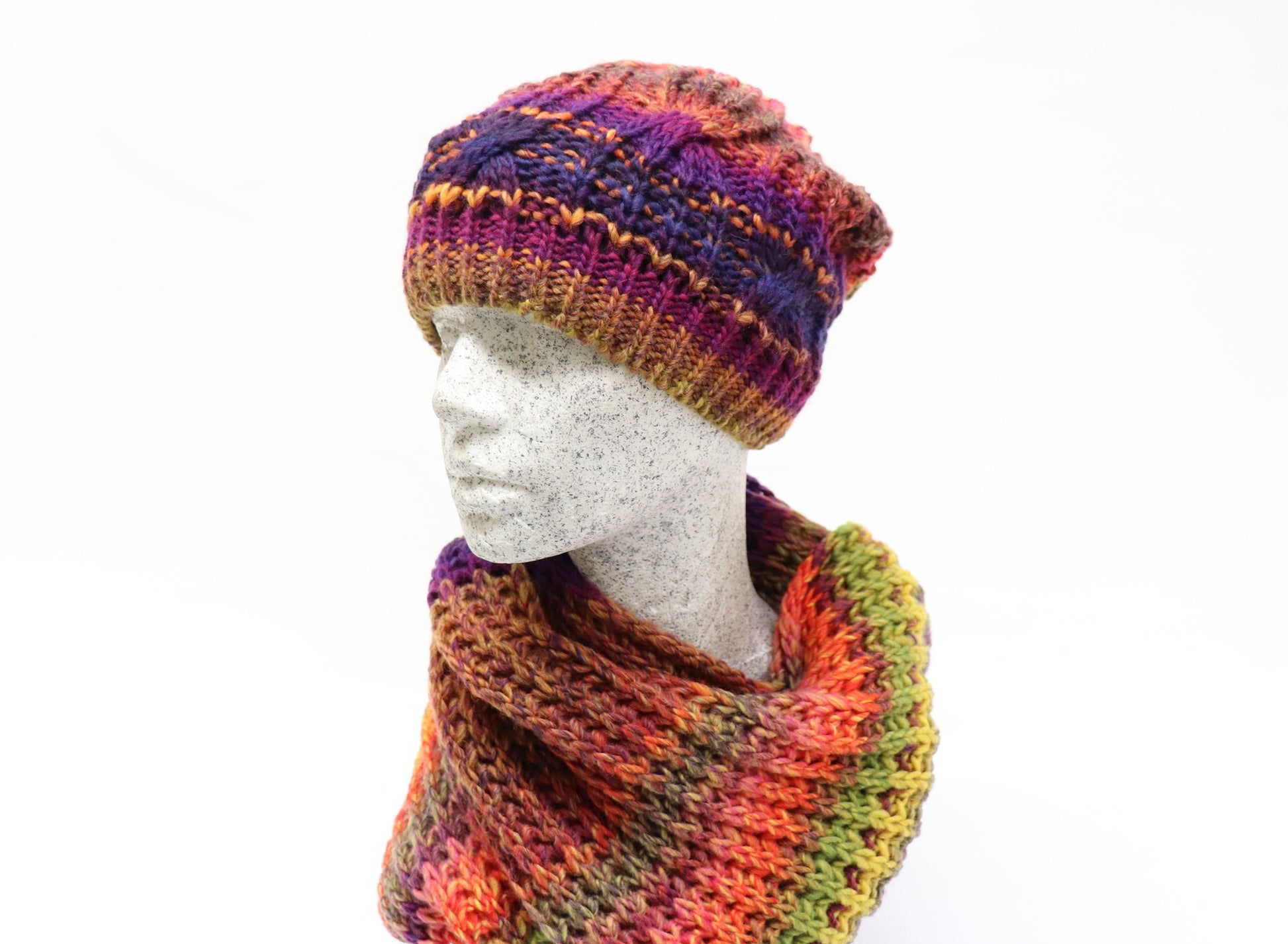 Strickset Slouch mit Loop - Hutmanufaktur Hanni-Modelle