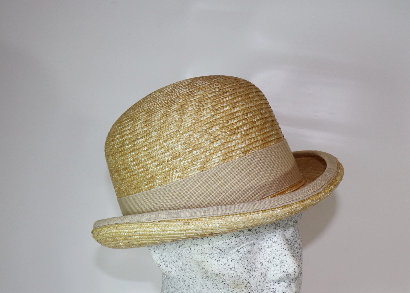 Strohmelone mit natur Band - Hutmanufaktur Hanni-Modelle