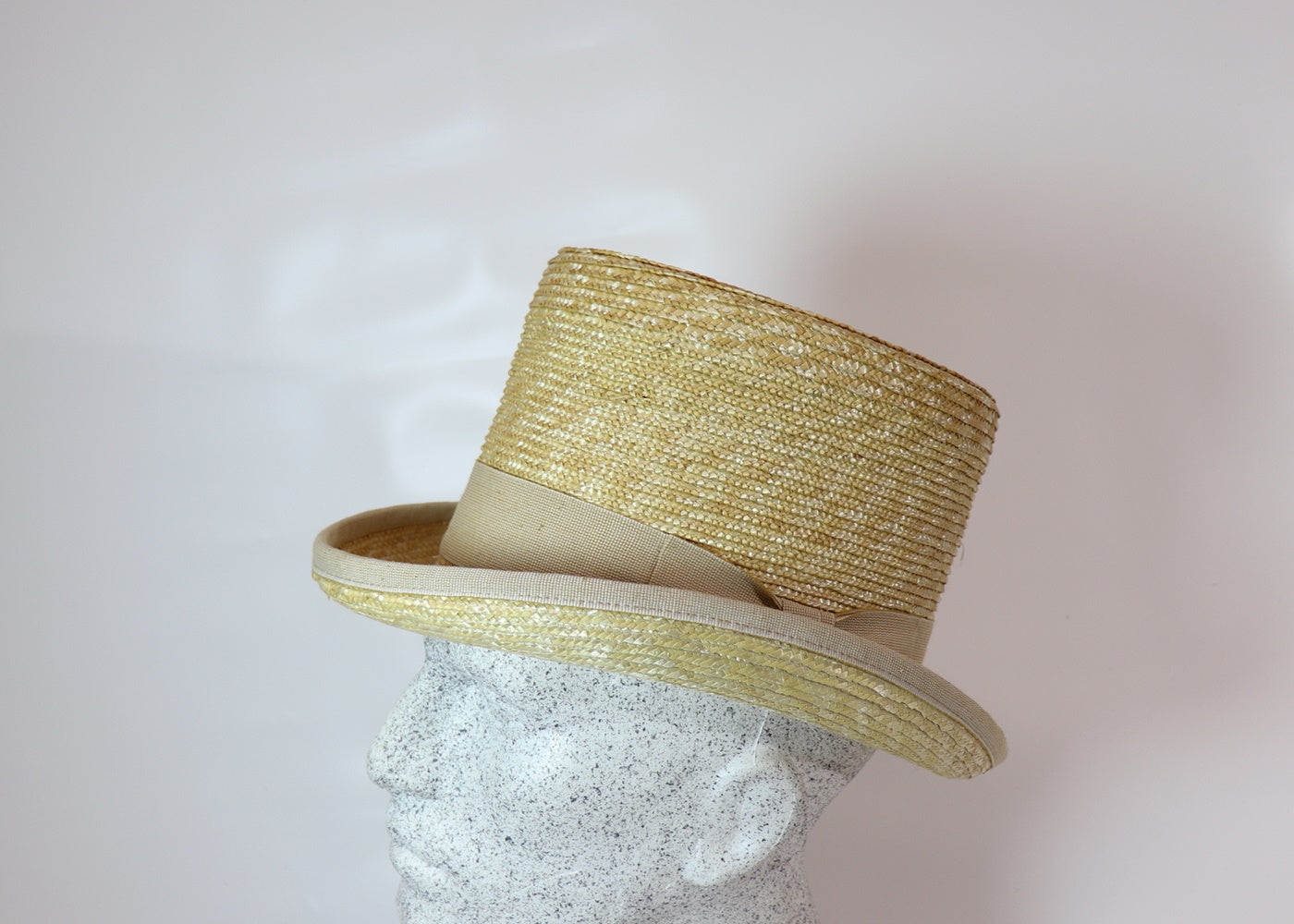 Strohzylinder mit natur Band - Hutmanufaktur Hanni-Modelle