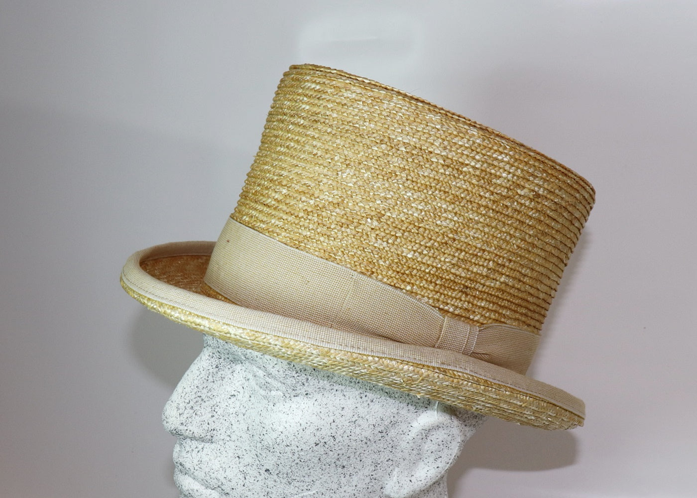 Strohzylinder mit natur Band - Hutmanufaktur Hanni-Modelle