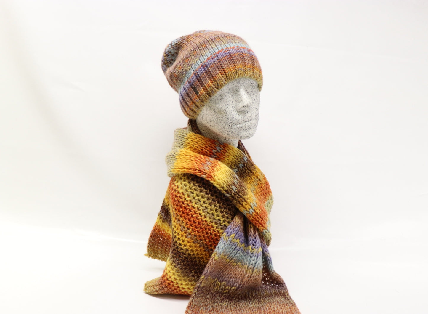 Verbier Strickset - gelb bunt - Hutmanufaktur Hanni-Modelle