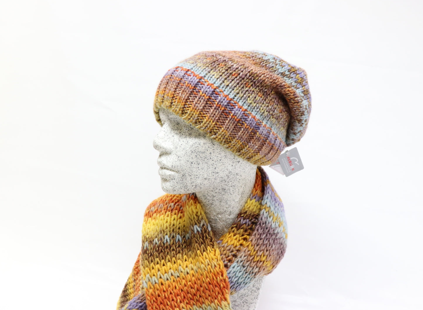 Verbier Strickset - gelb bunt - Hutmanufaktur Hanni-Modelle