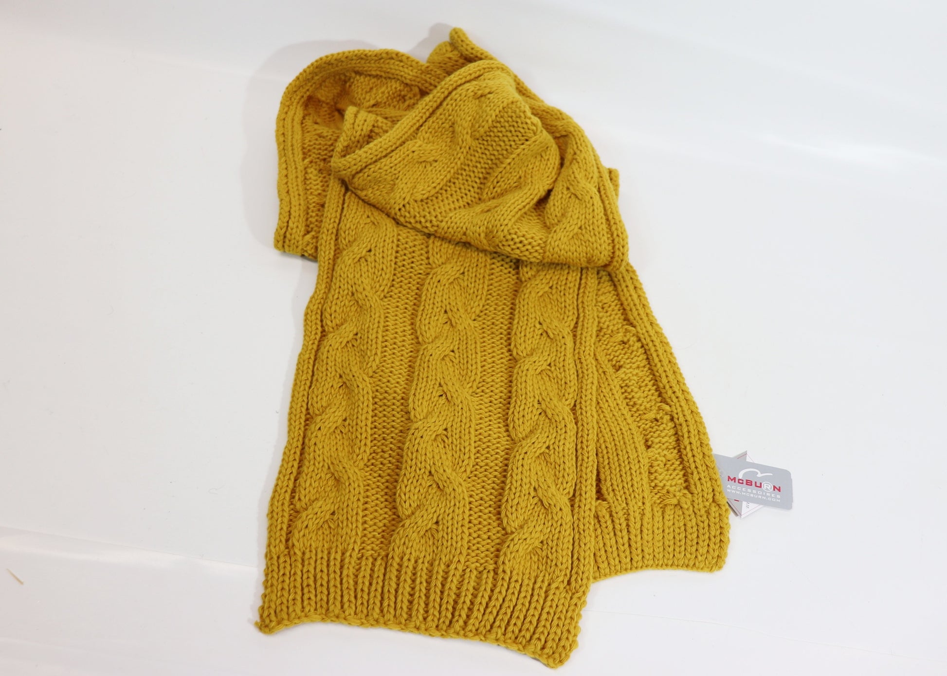 Woll - Zopf Strickgarnitur curry - Hutmanufaktur Hanni-Modelle