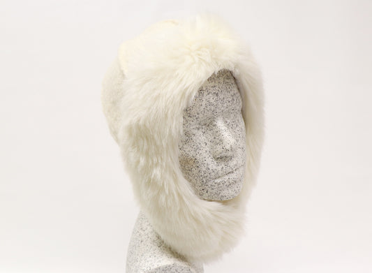 Astronautenmütze creme mit Webpelz