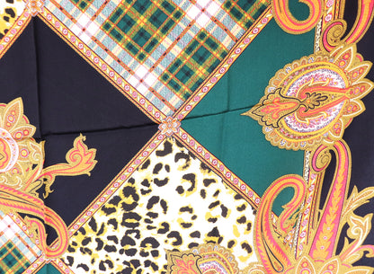 Silk scarf Paisley - Check - Leo