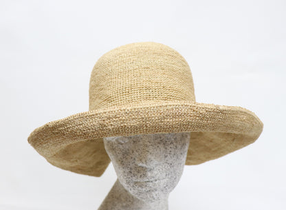 Raffia Aufschlaghut mit Schleife