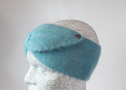Angora headband with bow