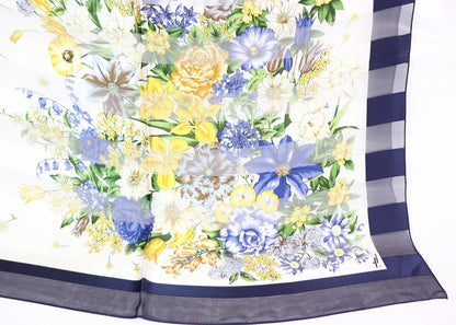 Silk scarf summer flowers