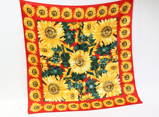 Silk scarf sunflower