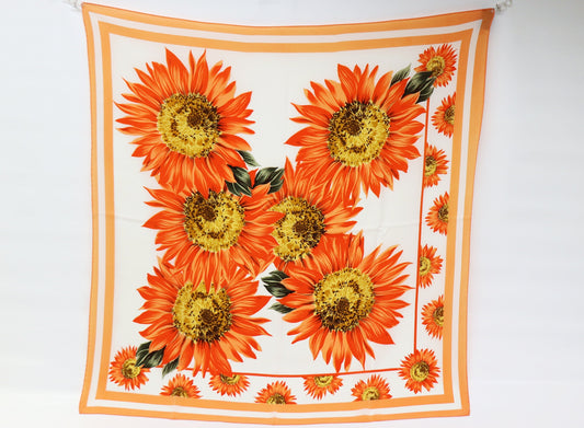 Silk scarf sunflowers