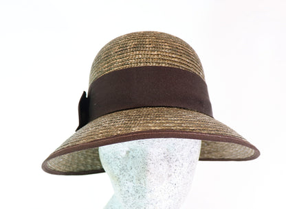 Braided straw hat deep bell