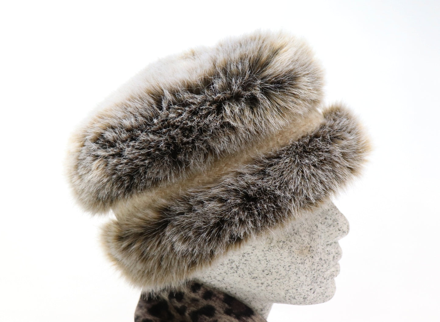 Toque - Webpelz beige - braun