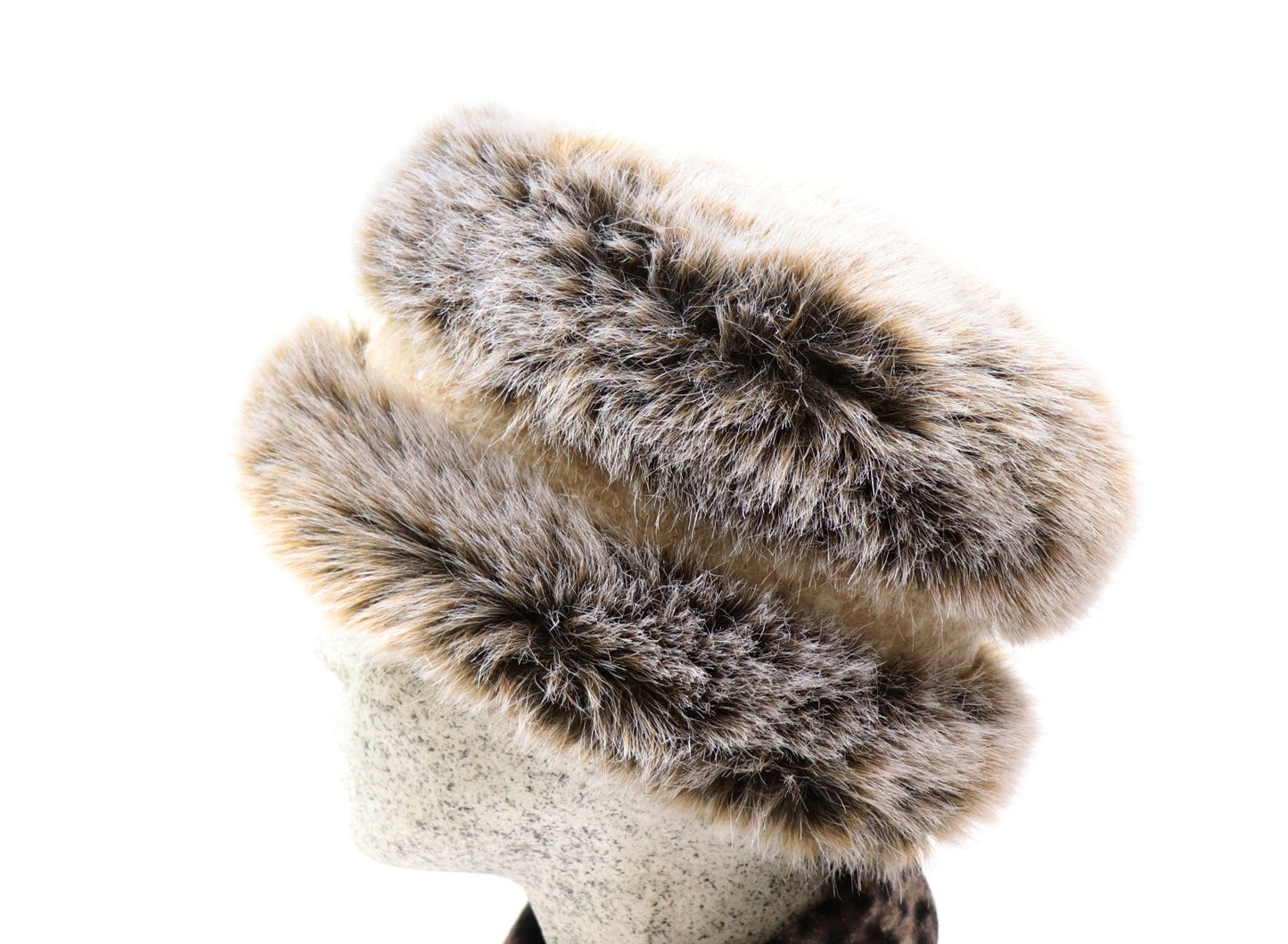 Toque - Webpelz beige - braun